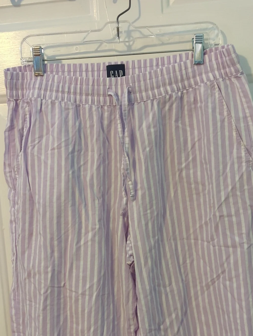 GAP Light Purple & White Striped Pajama Pants NWOT Large Women's Summer - Picture 2 of 8